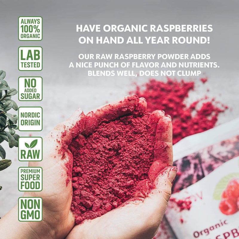 LOOV Organic Raspberry Powder - 100% Whole Freeze-Dried Raspberries, 6 oz, USDA Organic - Image 4